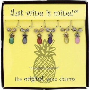 That Wine is Mine Wine Charms Pineapple Pasion 6-Piece Markers Charms Tags Glass